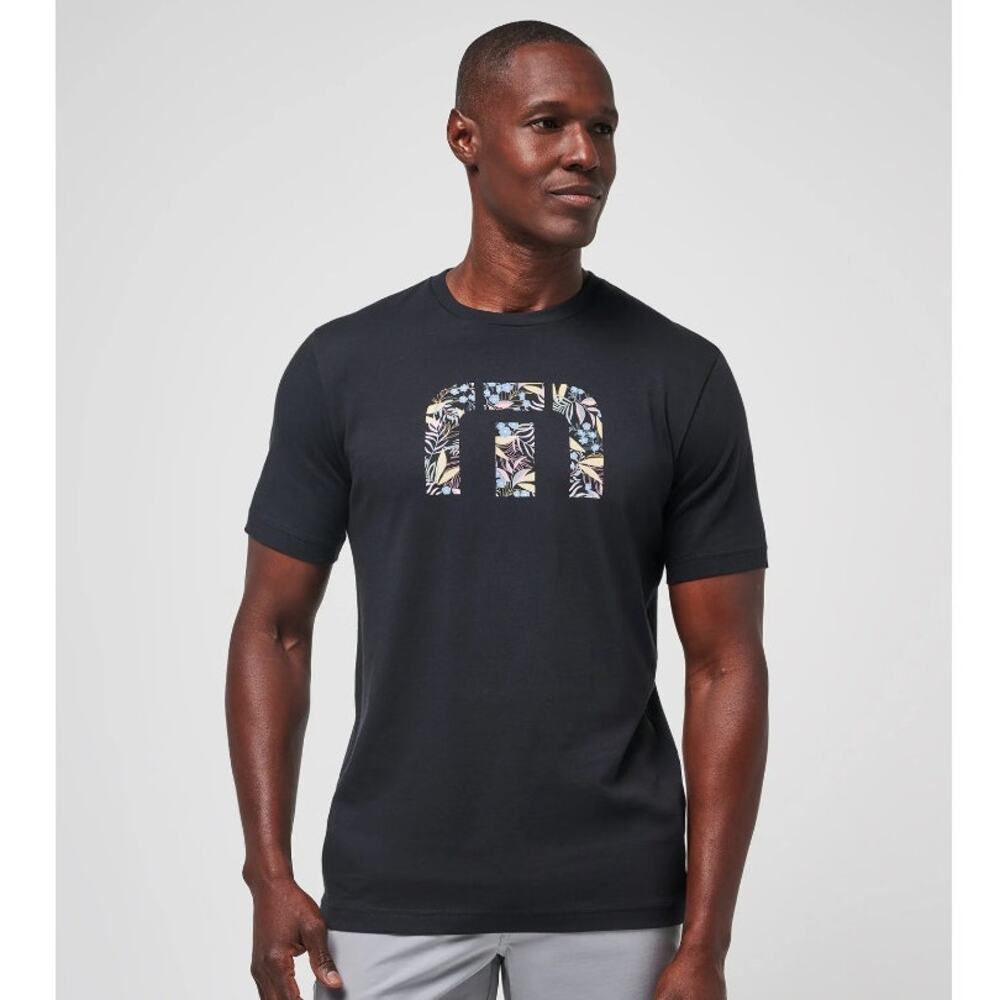 Travis Matthew Men's XL "Bring Your Own Board Tee" Black w/Floral Logo T-Shirt